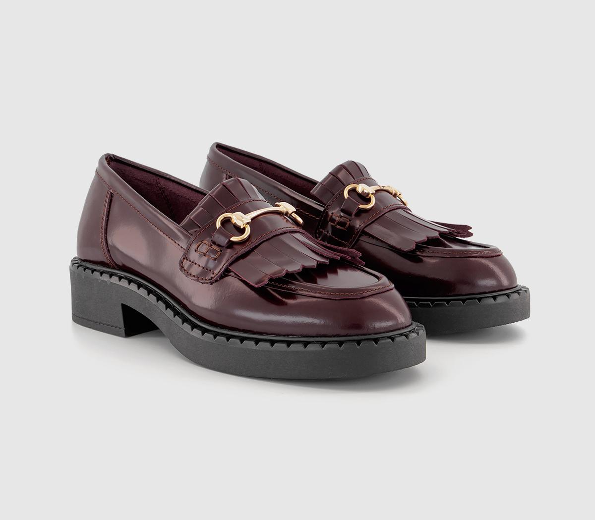 OFFICE Womens Floris Chunky Snaffle Loafers Burgundy Leather Red, 6