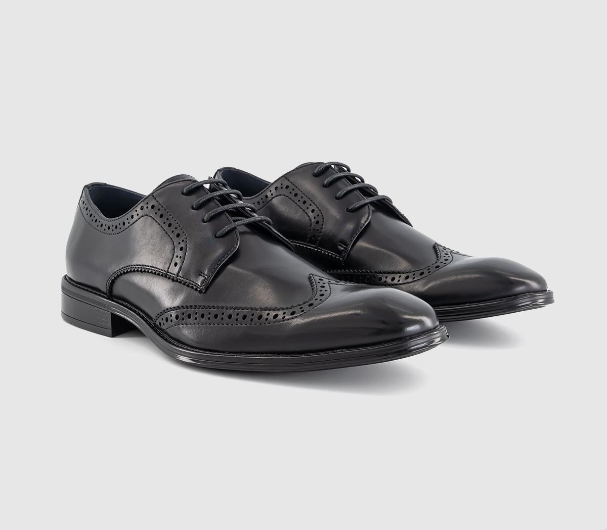 OFFICE Mens Moore Wingtip Brogue Shoes Black, 10
