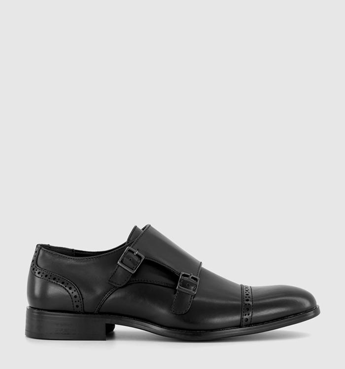 OFFICE Markham Toecap Double Monk Strap Shoes Black