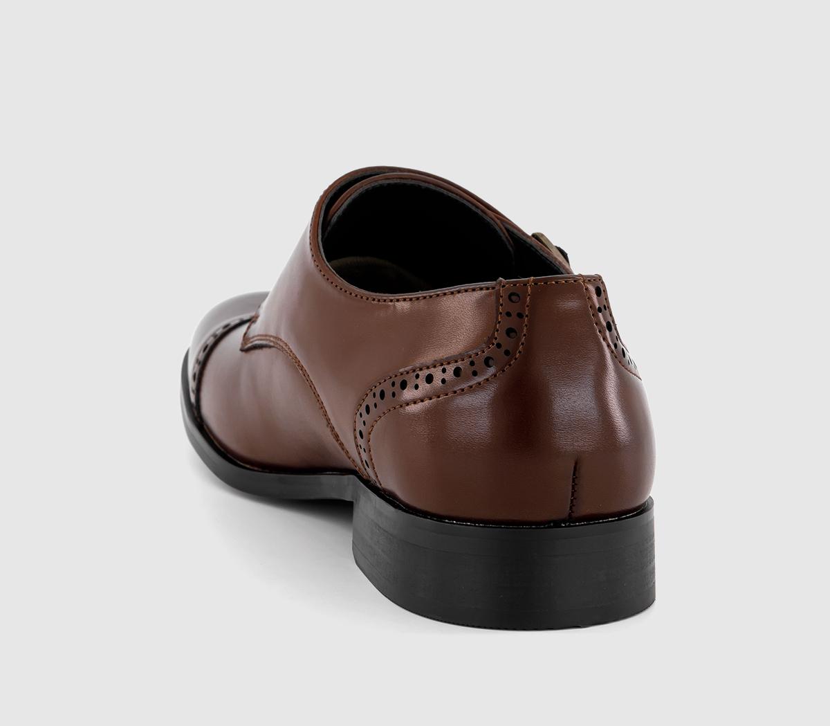 OFFICE Markham Toecap Double Monk Strap Shoes Brown - Men’s Smart Shoes