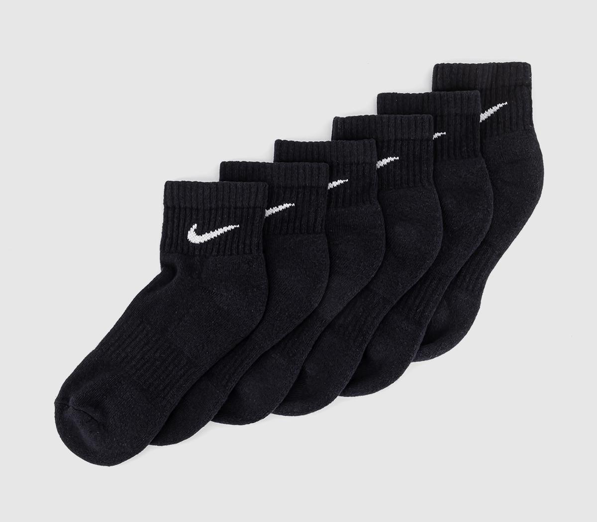 NikeTraining Ankle Socks 6 PairsBlack White