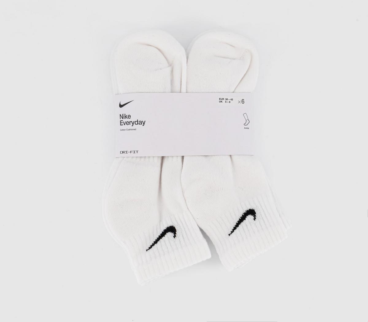 NikeTraining Ankle Socks 6 Pairs NikeTraining Ankle Socks 6 PairsWhite Black
