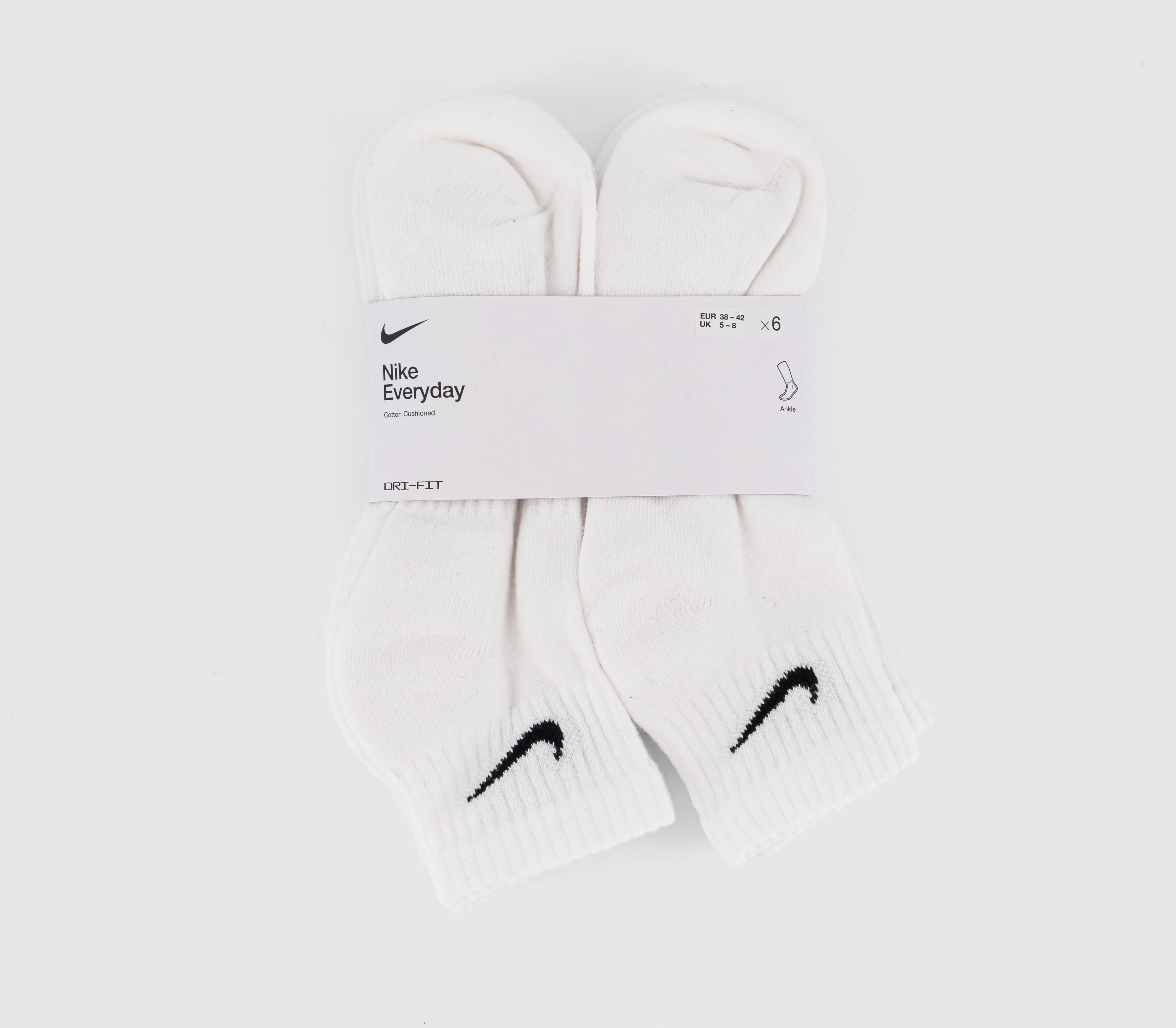NikeTraining Ankle Socks 6 PairsWhite Black