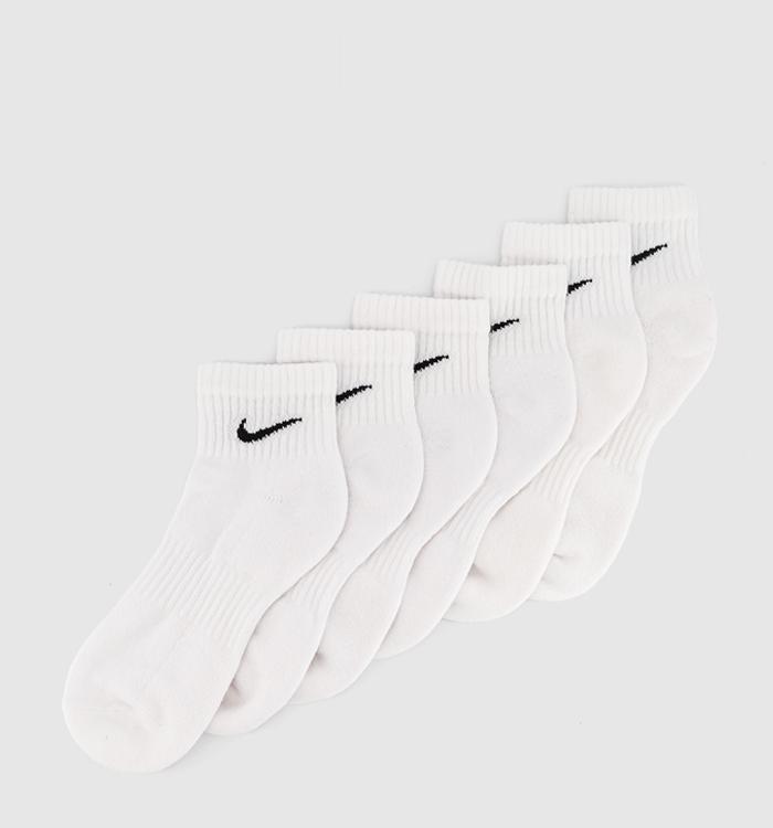 Nike Training Ankle Socks 6 Pairs White Black