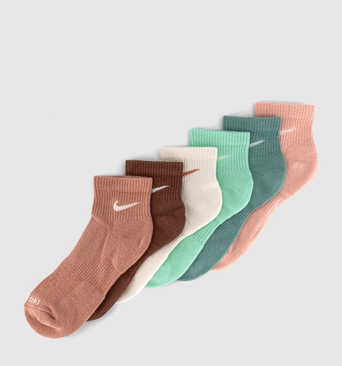 Nike Training Ankle Socks 6 Pairs Blue Neautral Brown