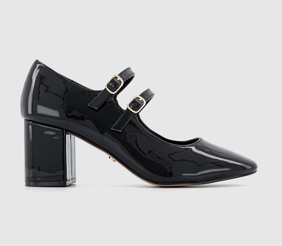 QJN Mary Janes For Women Chunky Platform Mary Jane Heels Comfortable Ladies Dress Pumps Women's Oxfords Shoes For Business Casual Office Work Lolita Black, 6 US | Pumps