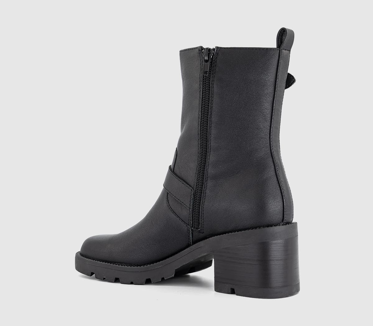 OFFICEAffinity Cleated Sole Buckle Platform Boots OFFICEAffinity Cleated Sole Buckle Platform BootsBlack Leather