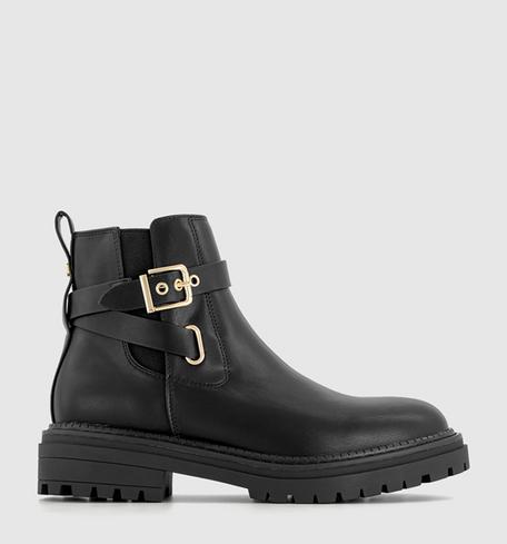 Office Ashley Buckle Detail Ankle Boots Black