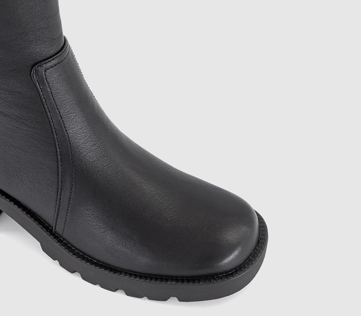 OFFICEAmplify Cleated Sole Platform Boots OFFICEAmplify Cleated Sole Platform BootsBlack Leather