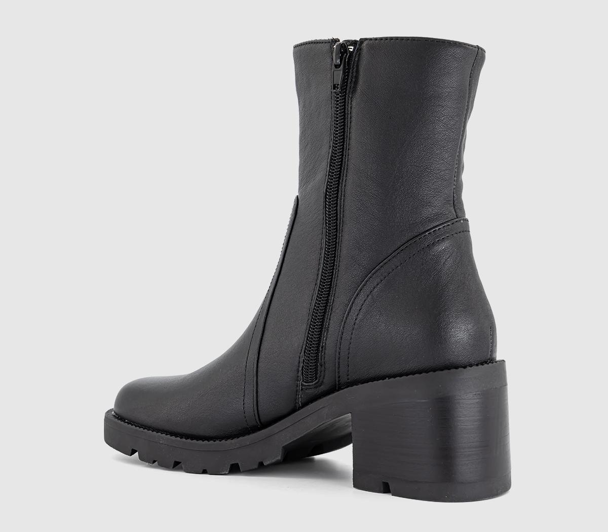 OFFICEAmplify Cleated Sole Platform Boots OFFICEAmplify Cleated Sole Platform BootsBlack Leather