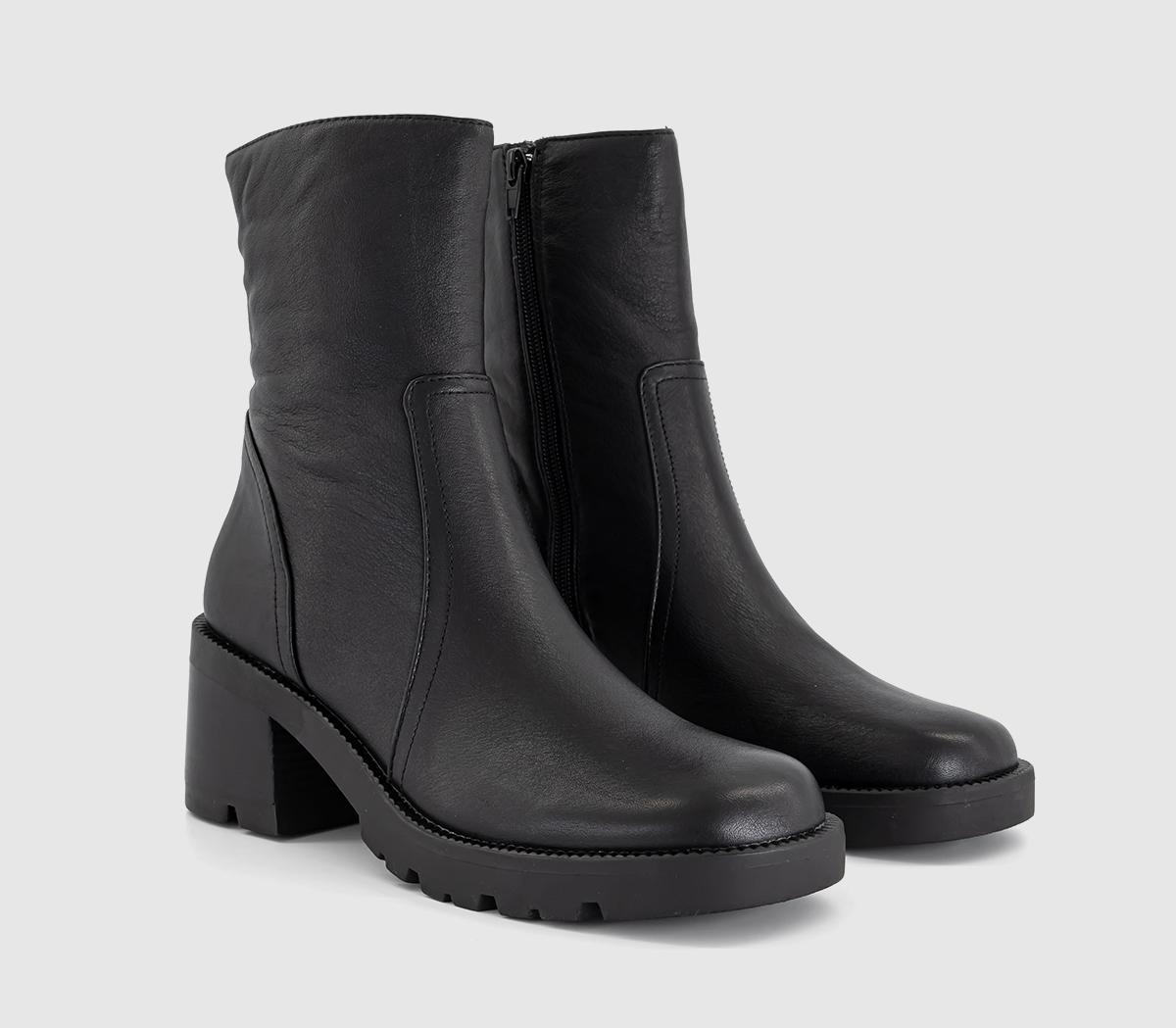 OFFICEAmplify Cleated Sole Platform BootsBlack Leather