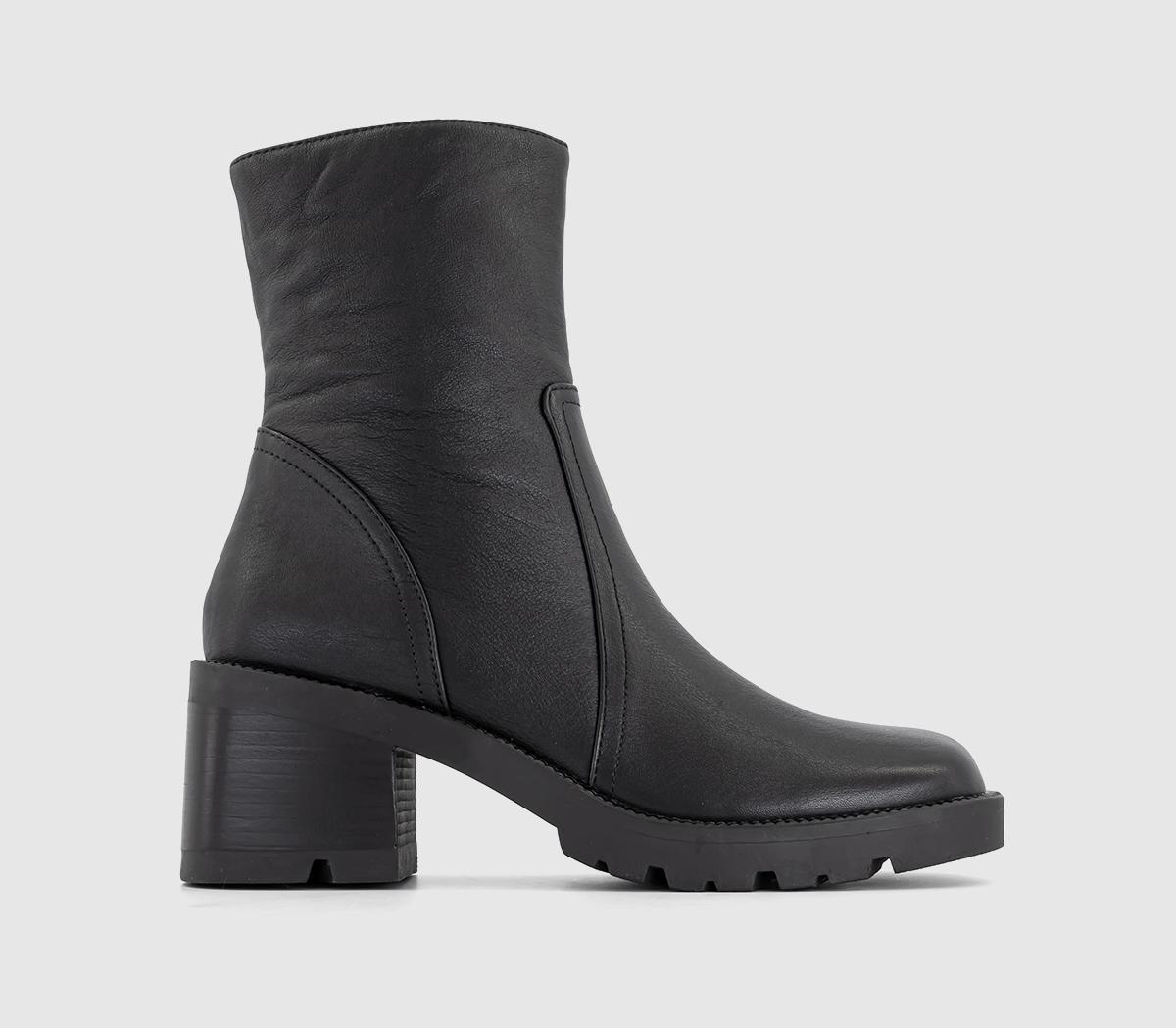 Amplify Cleated Sole Platform Boots Black Leather