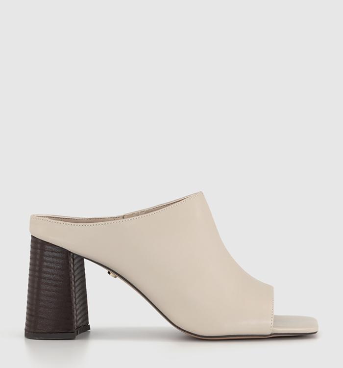 OFFICE Marlowe High Cut Mules Off White Leather