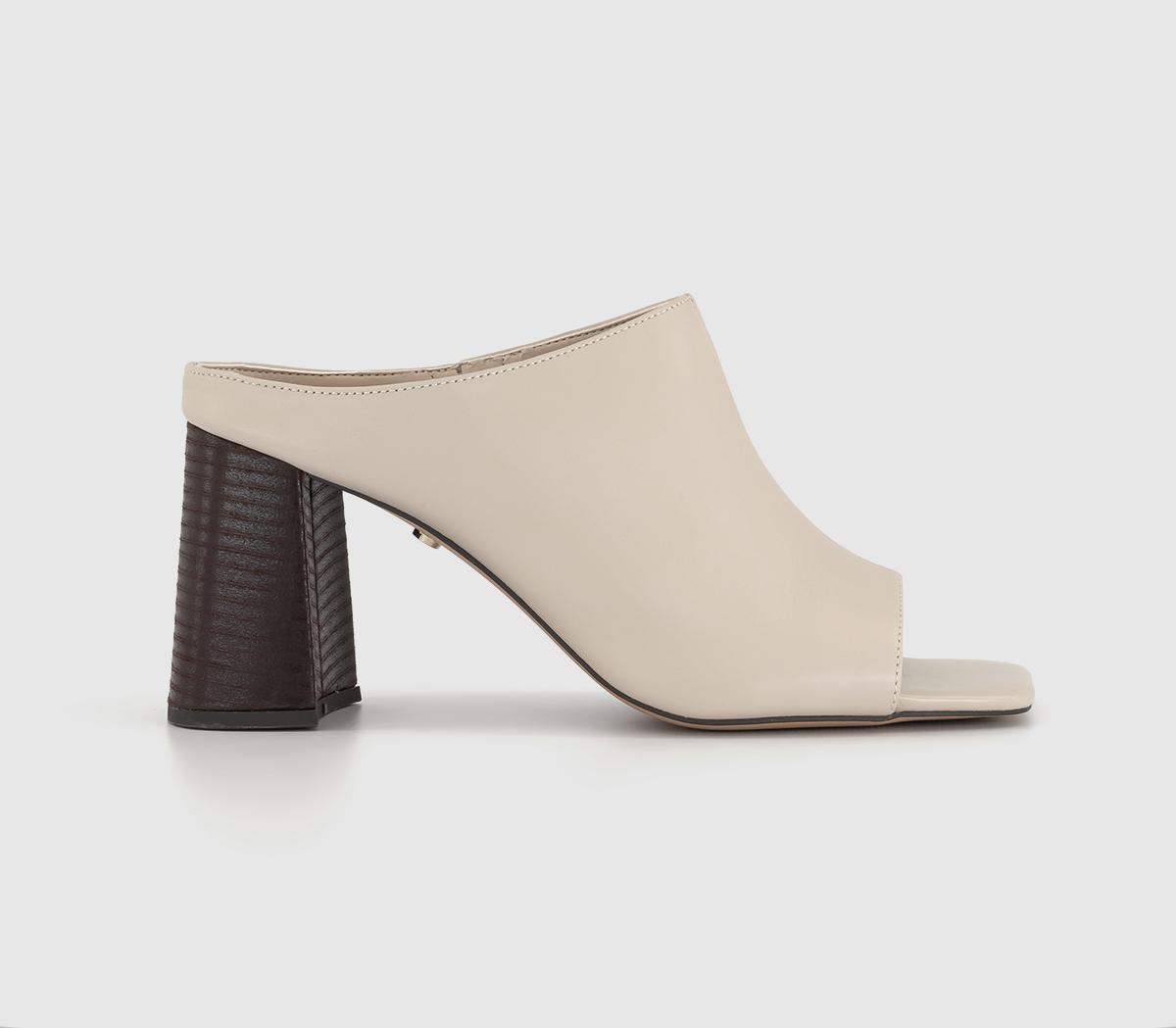 Marlowe High Cut Mules Off White Leather