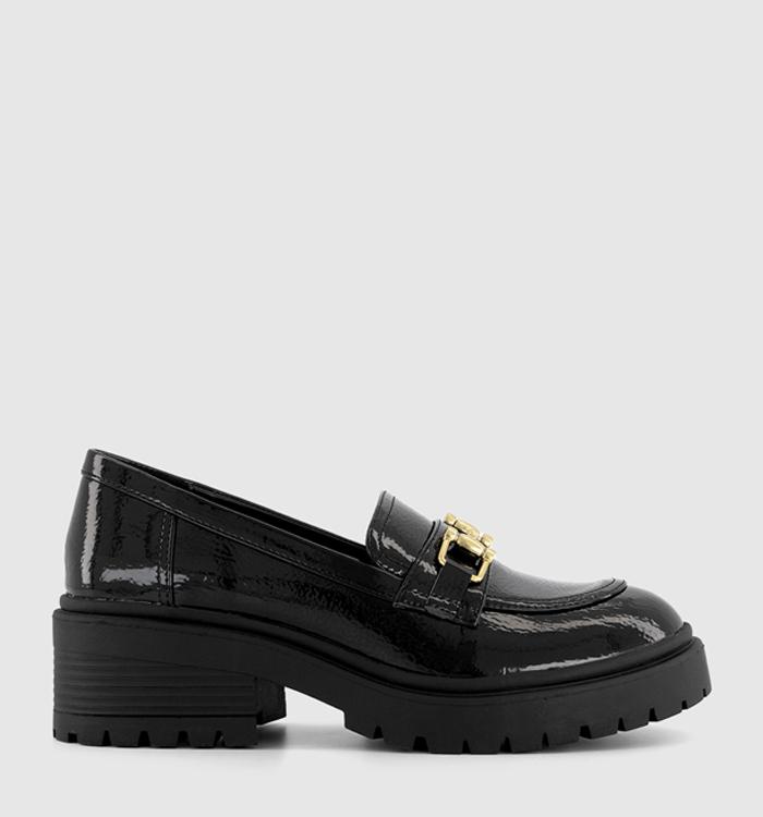 OFFICE Fontana Buckle Chunky Loafers Black Patent