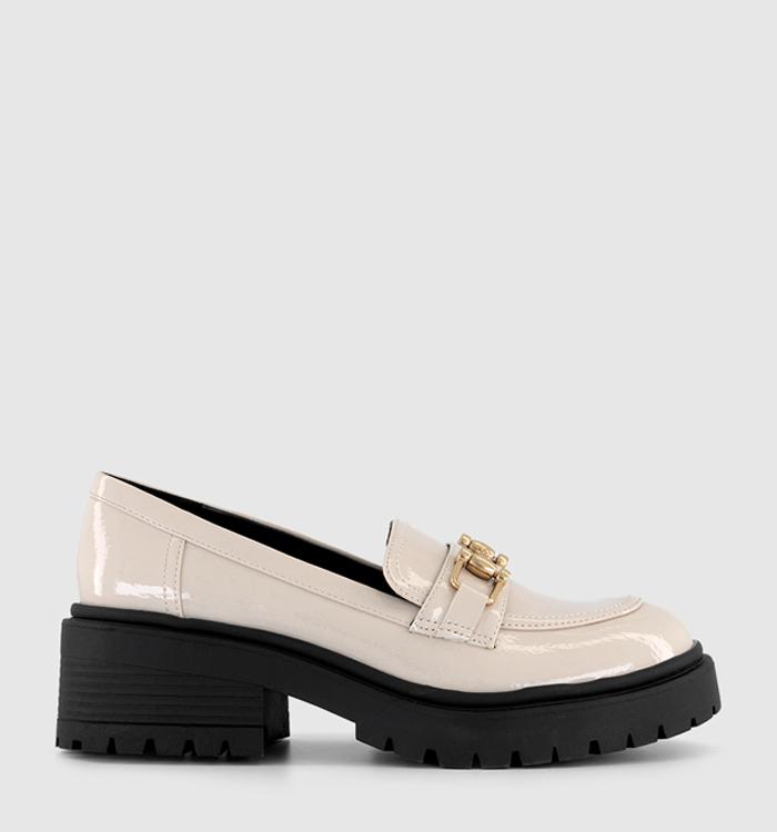 OFFICE Fontana Buckle Chunky Loafers Off White Patent