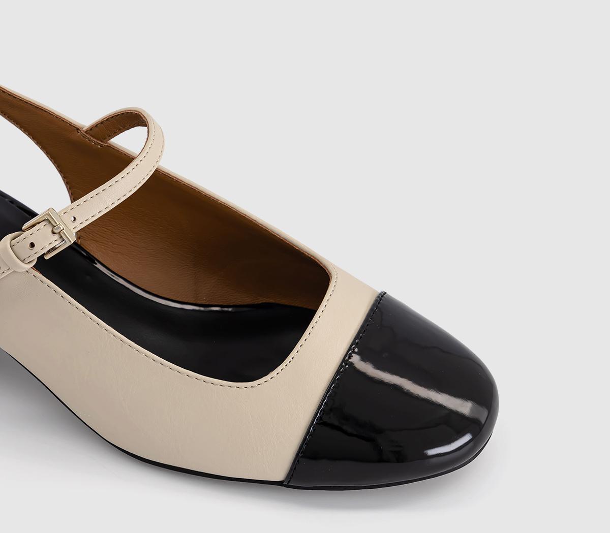 OFFICEMissy Toe Cap Sling BacksCreamblack