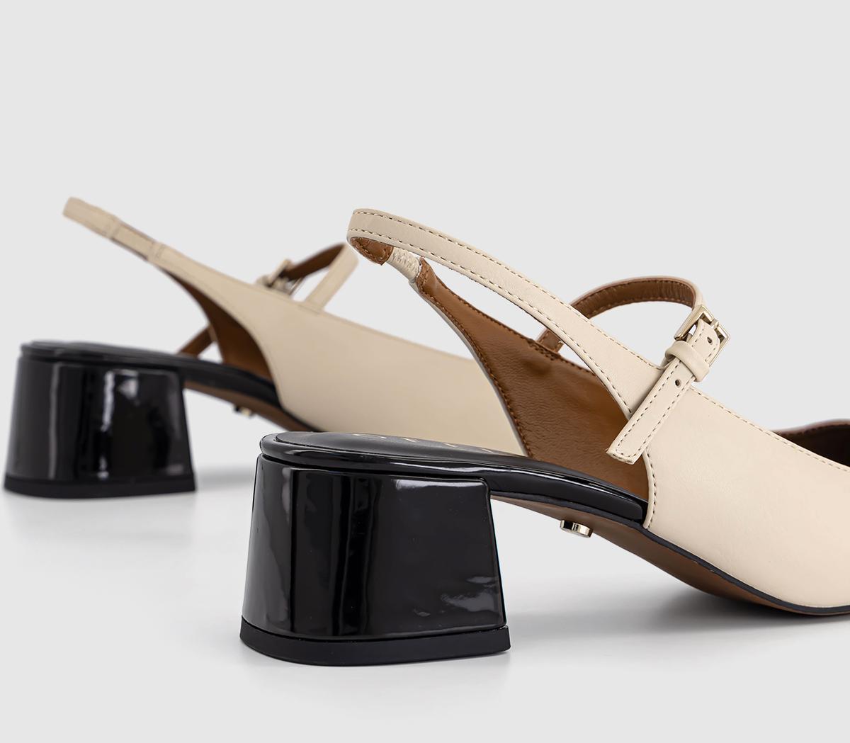 OFFICEMissy Toe Cap Sling Backs OFFICEMissy Toe Cap Sling BacksCreamblack