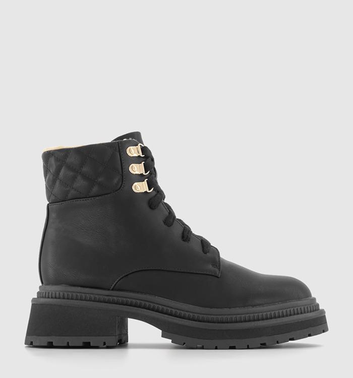 OFFICE Adventure Padded Cuff Hiker Boots Black