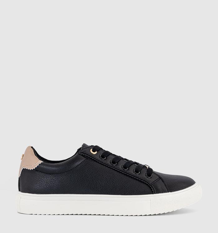 OFFICE Famed Lace Up Cup Sole Trainers Black