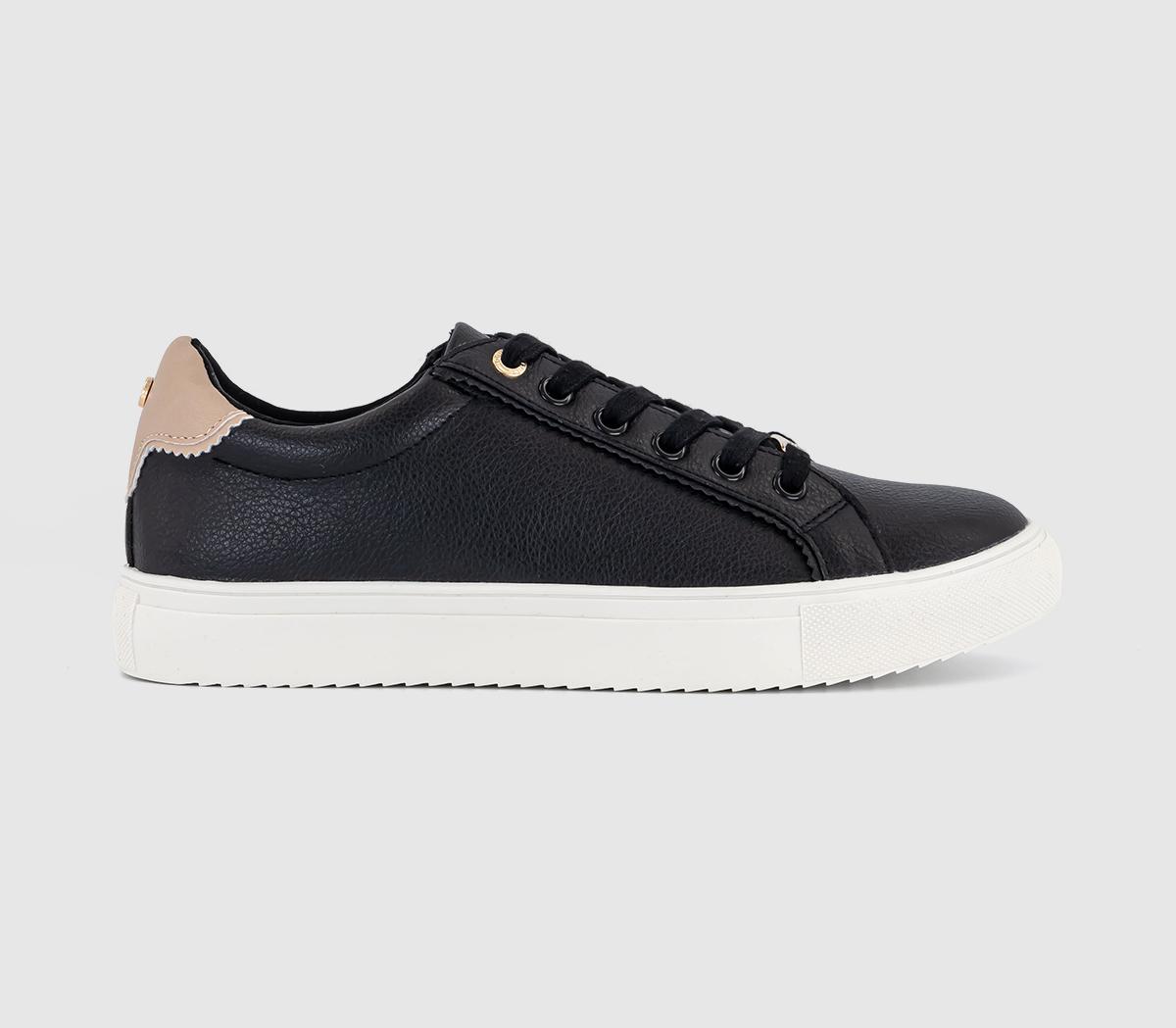 Famed Lace Up Cup Sole Trainers Black