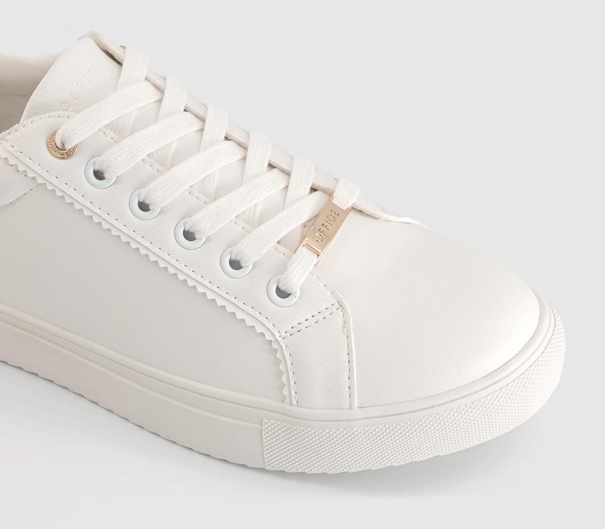 OFFICEFamed Lace Up Cup Sole Trainers OFFICEFamed Lace Up Cup Sole TrainersWhite