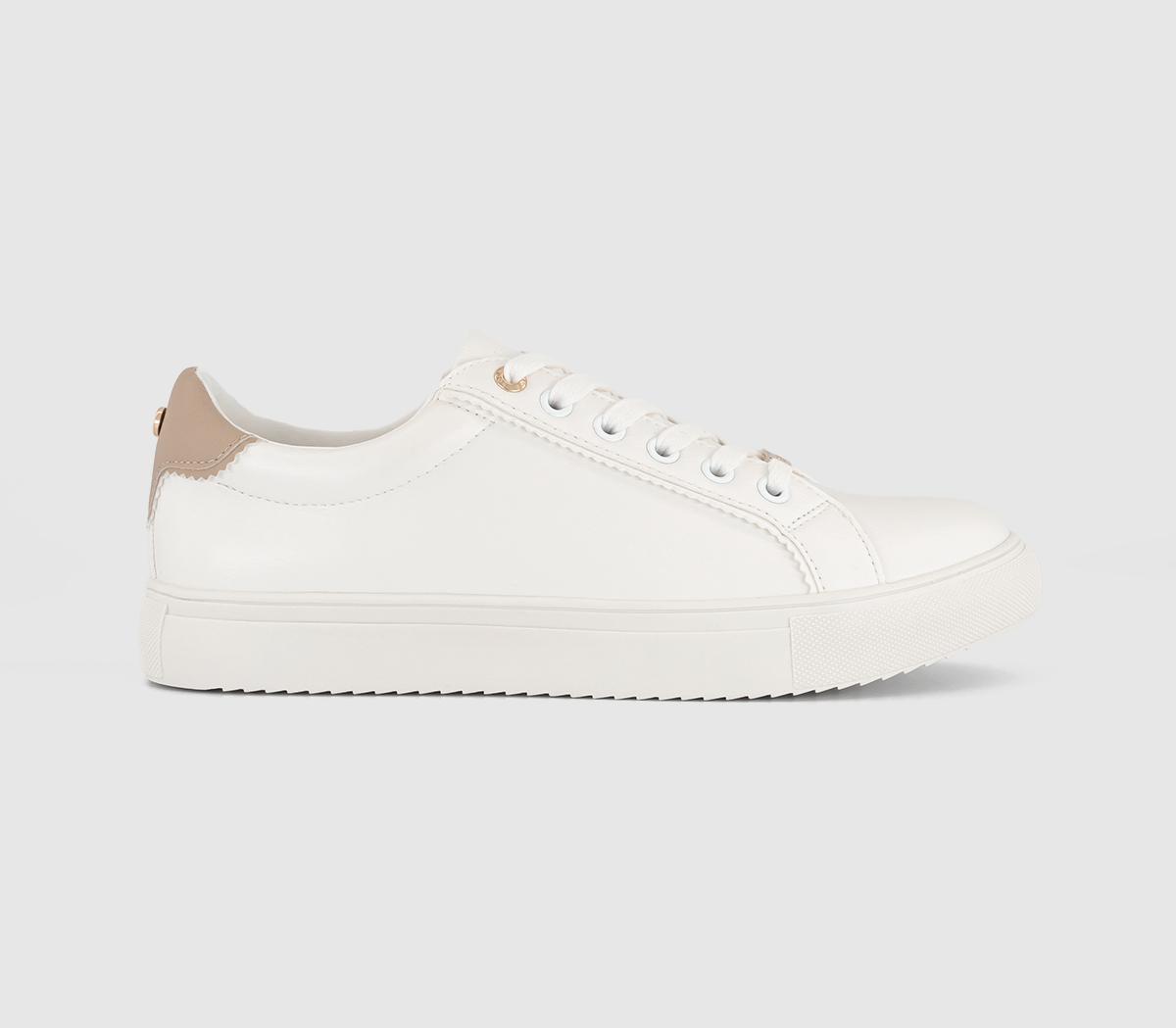 Famed Lace Up Cup Sole Trainers White