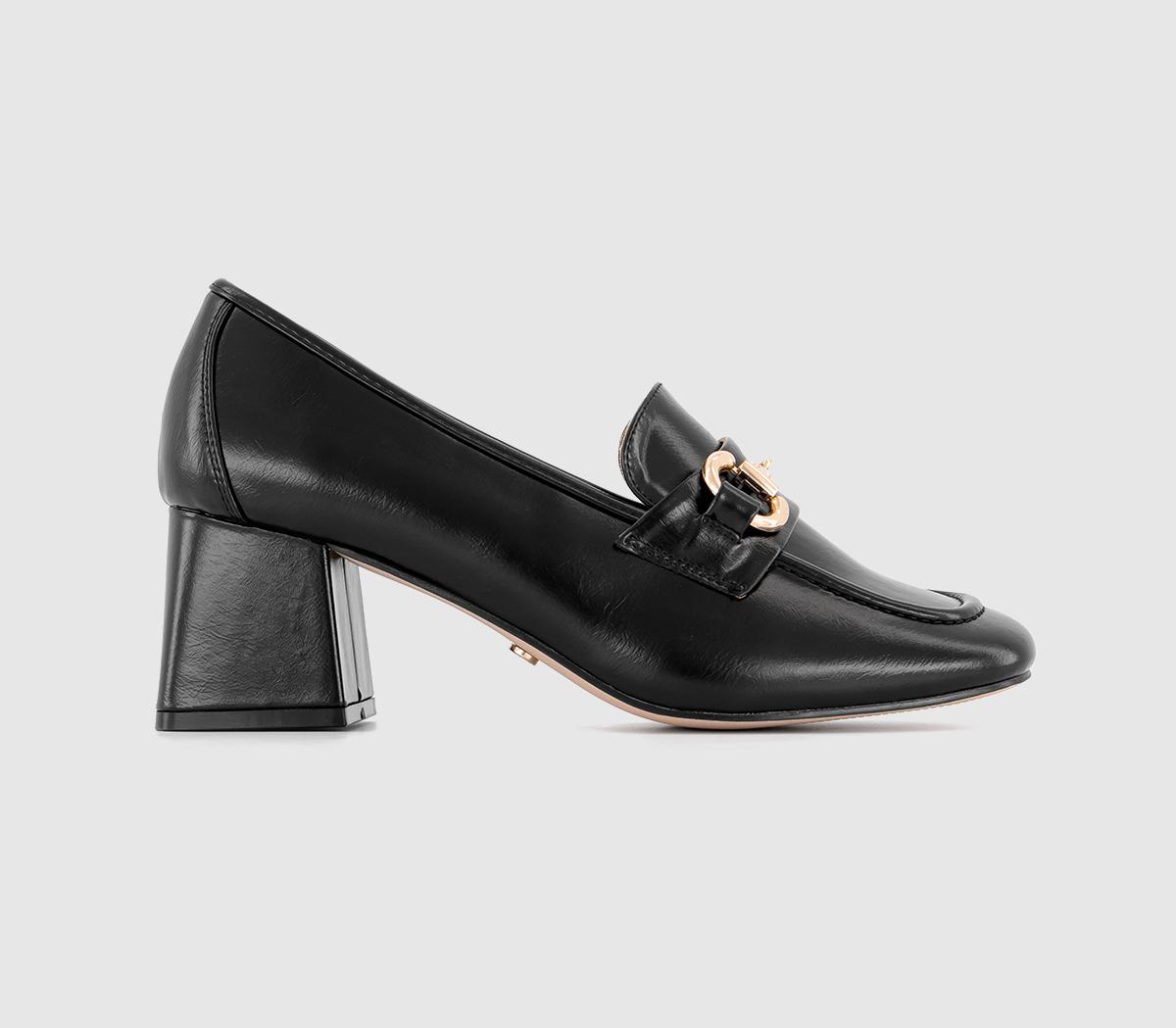 Black mid 2024 heel loafers