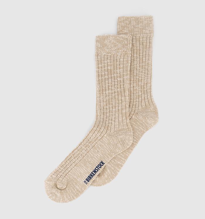 BIRKENSTOCK Cotton Slub Socks W Beige White