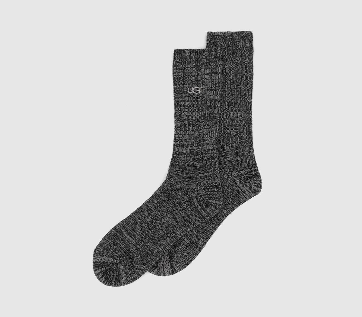 UGGTerry Rib Knit Crew Socks UGGTerry Rib Knit Crew SocksBlack