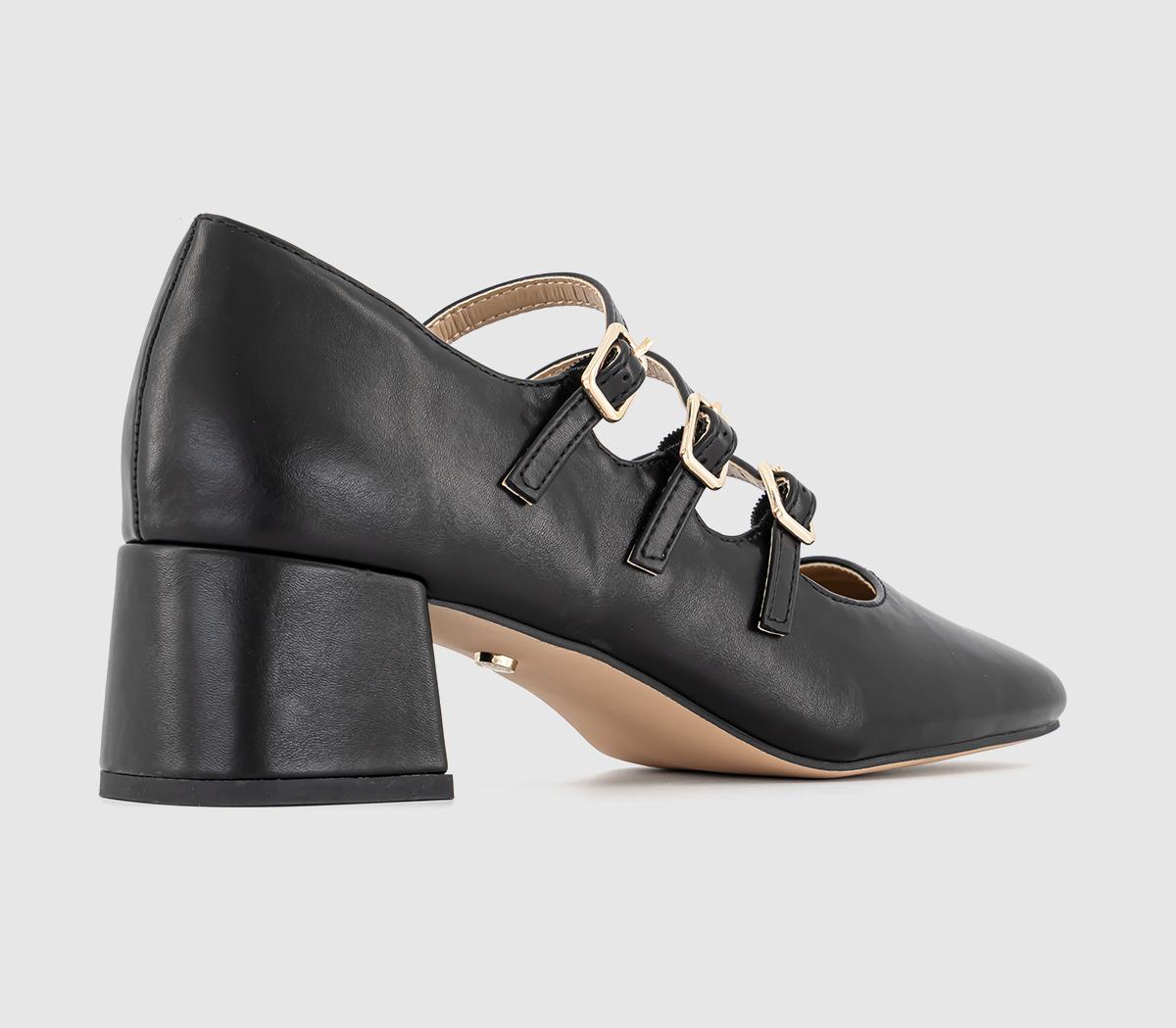 OFFICEMarvellous Triple Stap Mary Jane Block HeelsBlack
