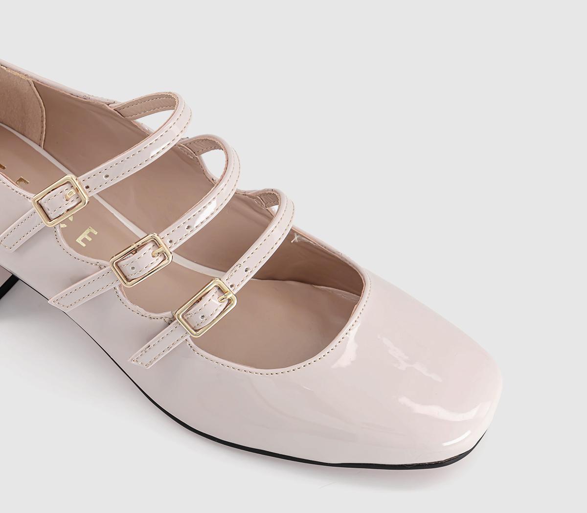 OFFICEMarvellous Triple Stap Mary Jane Block Heels OFFICEMarvellous Triple Stap Mary Jane Block HeelsOff White Patent