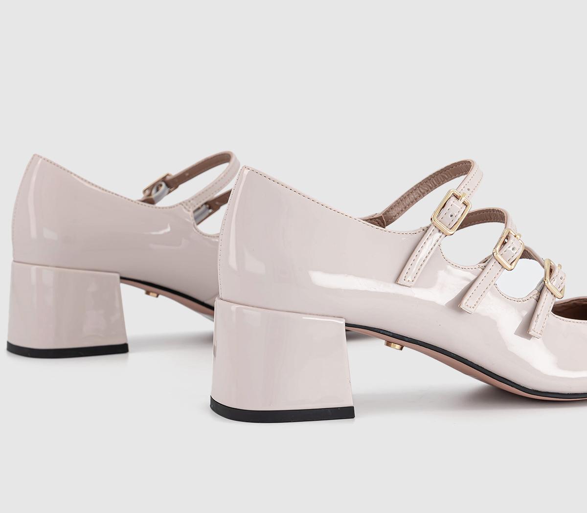 OFFICEMarvellous Triple Stap Mary Jane Block Heels OFFICEMarvellous Triple Stap Mary Jane Block HeelsOff White Patent