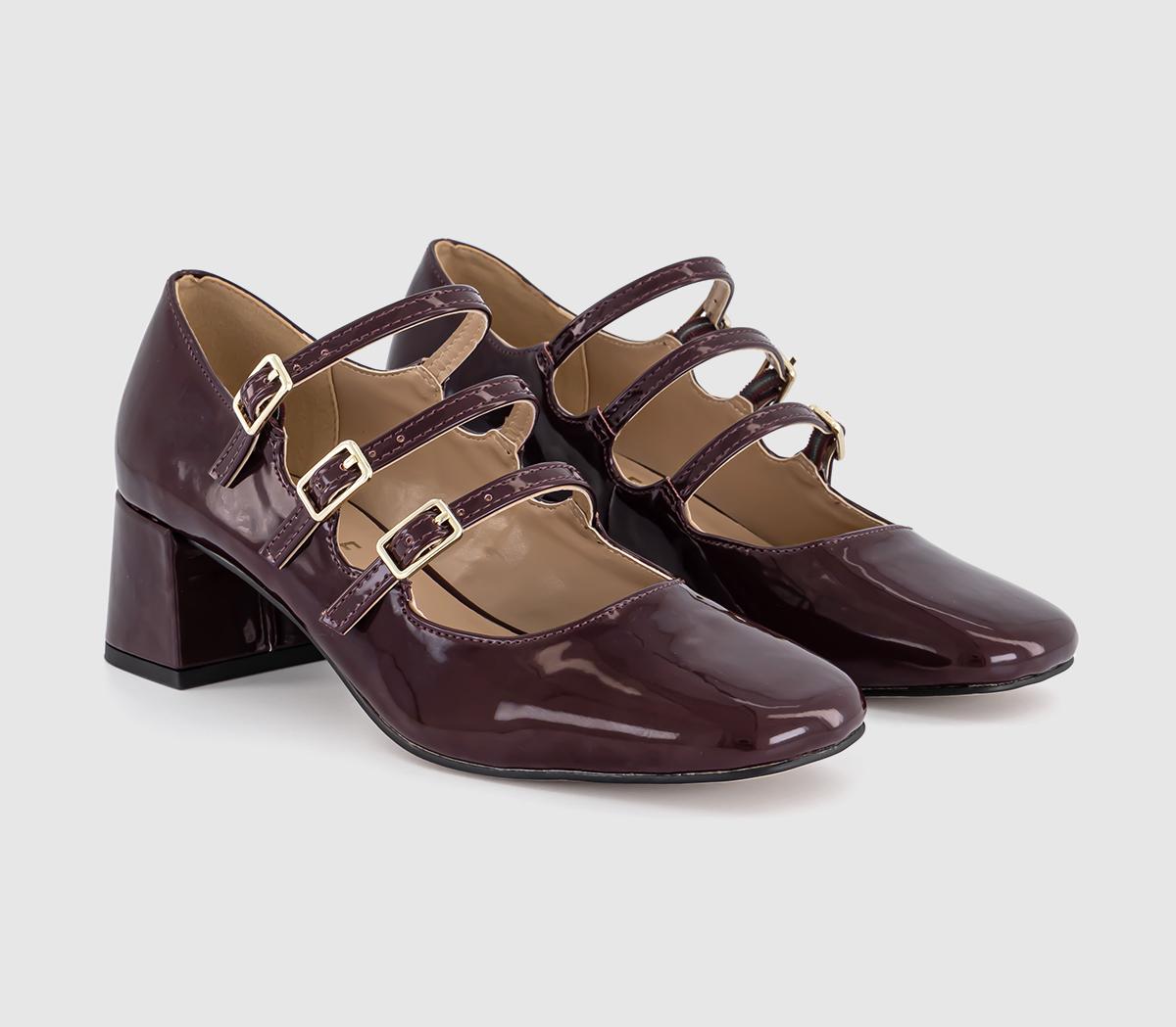 OFFICEMarvellous Triple Stap Mary Jane Block Heels OFFICEMarvellous Triple Stap Mary Jane Block HeelsBerry