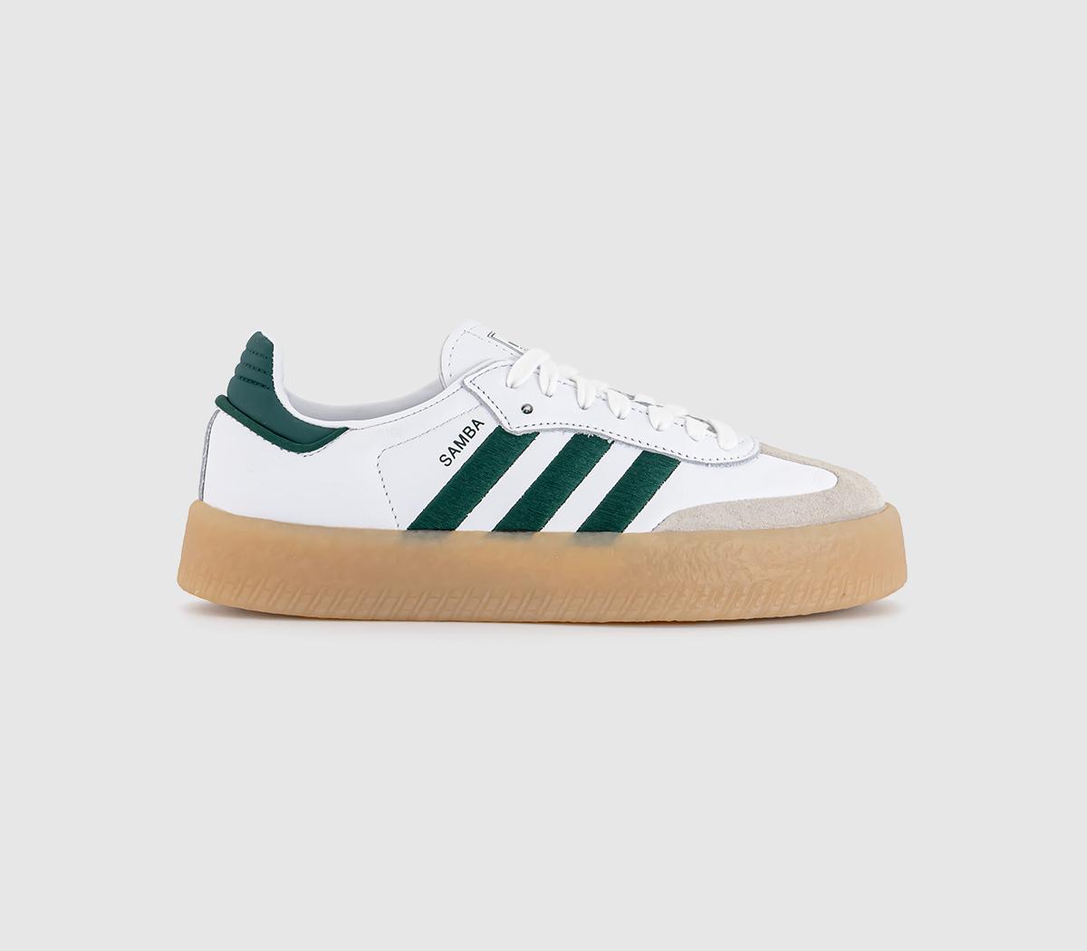 adidas Girls Sambae Trainers White Collegiate Green Gum, 3.5