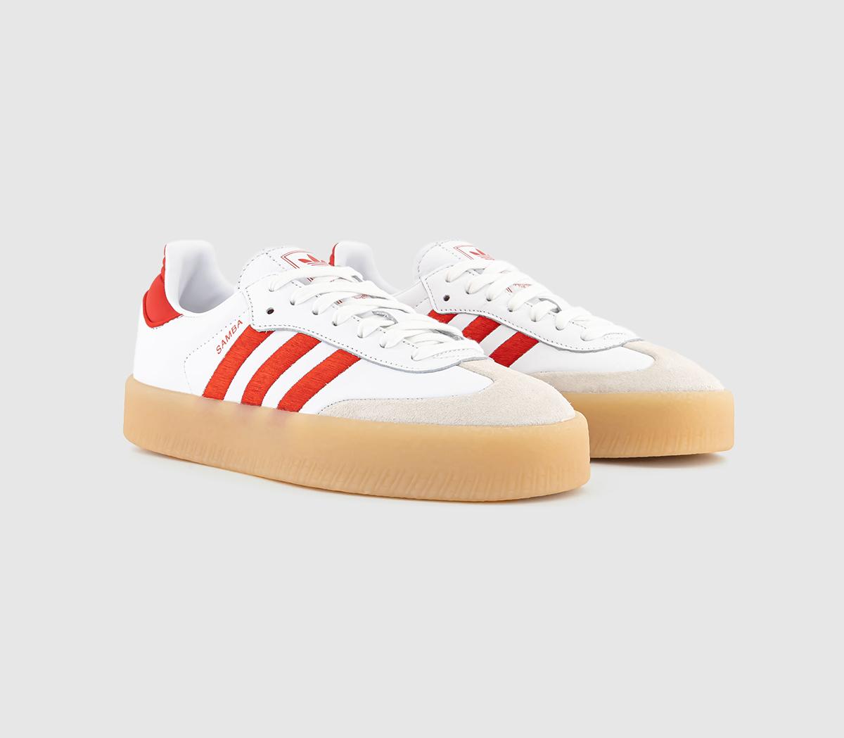 adidasSambae TrainersWhite Better Scarlet White