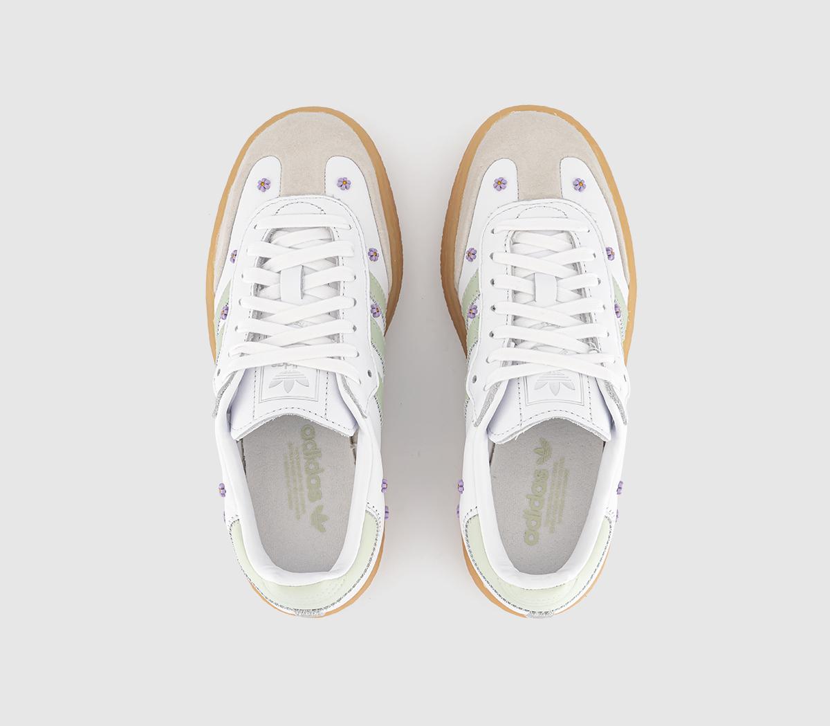 adidasSambae TrainersWhite Linen Green Gum