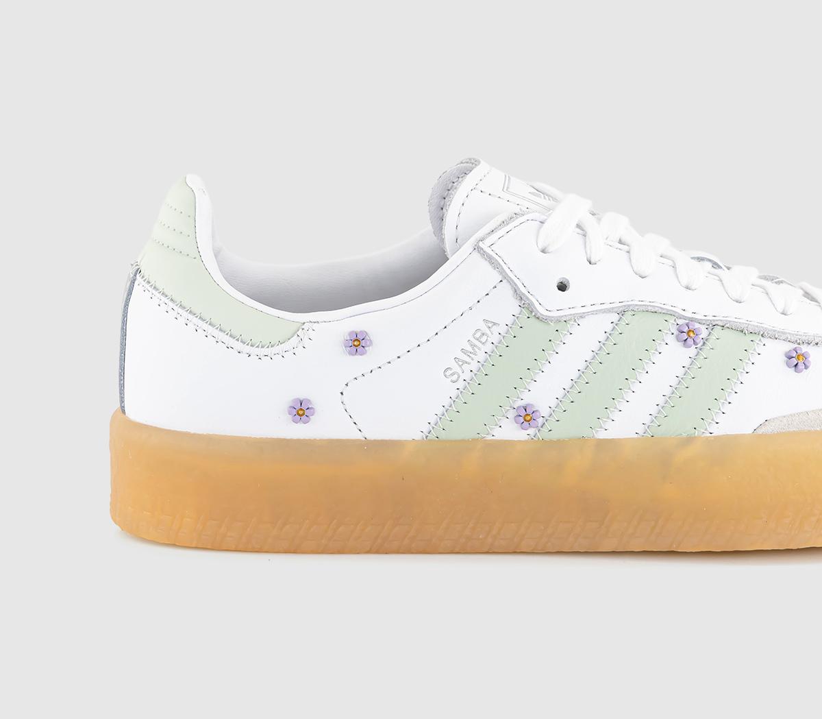 adidasSambae TrainersWhite Linen Green Gum
