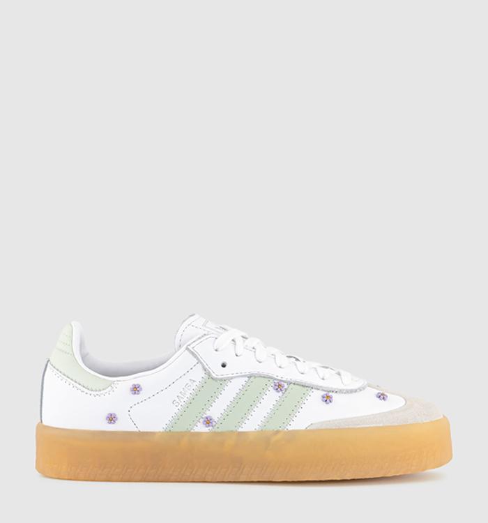 adidas Sambae Trainers White Linen Green Gum