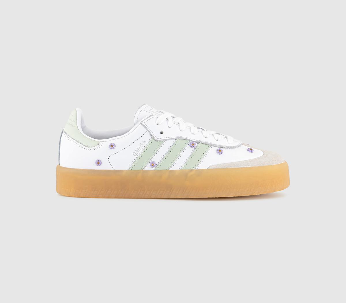 adidasSambae TrainersWhite Linen Green Gum