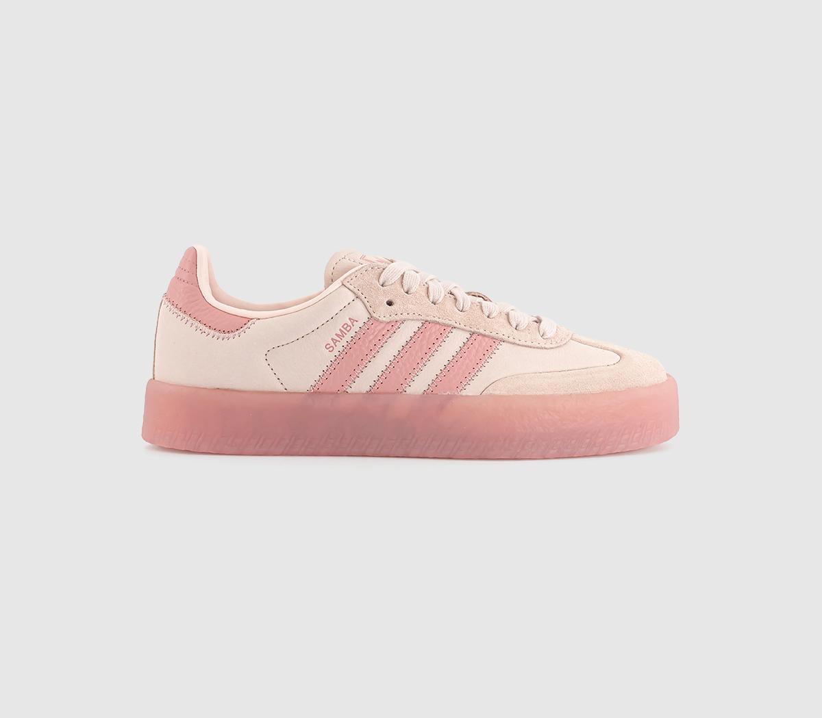 Adidas Sambae Trainers Wonder Quartz Wonder Mauve Wonder Mauve In  White in Girls Size 5.5, Offspring