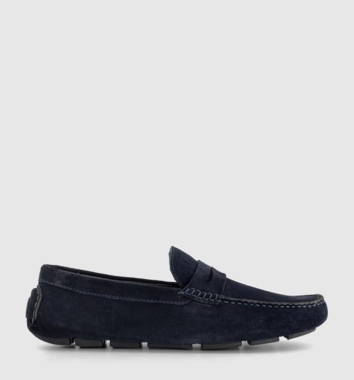 OFFICE Cliveden Suede Driving Shoes Navy Suede