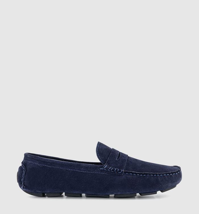 OFFICE Cliveden Suede Driving Shoes Navy Suede