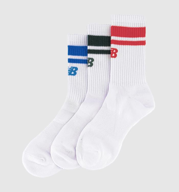 New Balance Socks New Balance Essentials Line Midcalf 3 Pairs Black Red Blue New Stripe