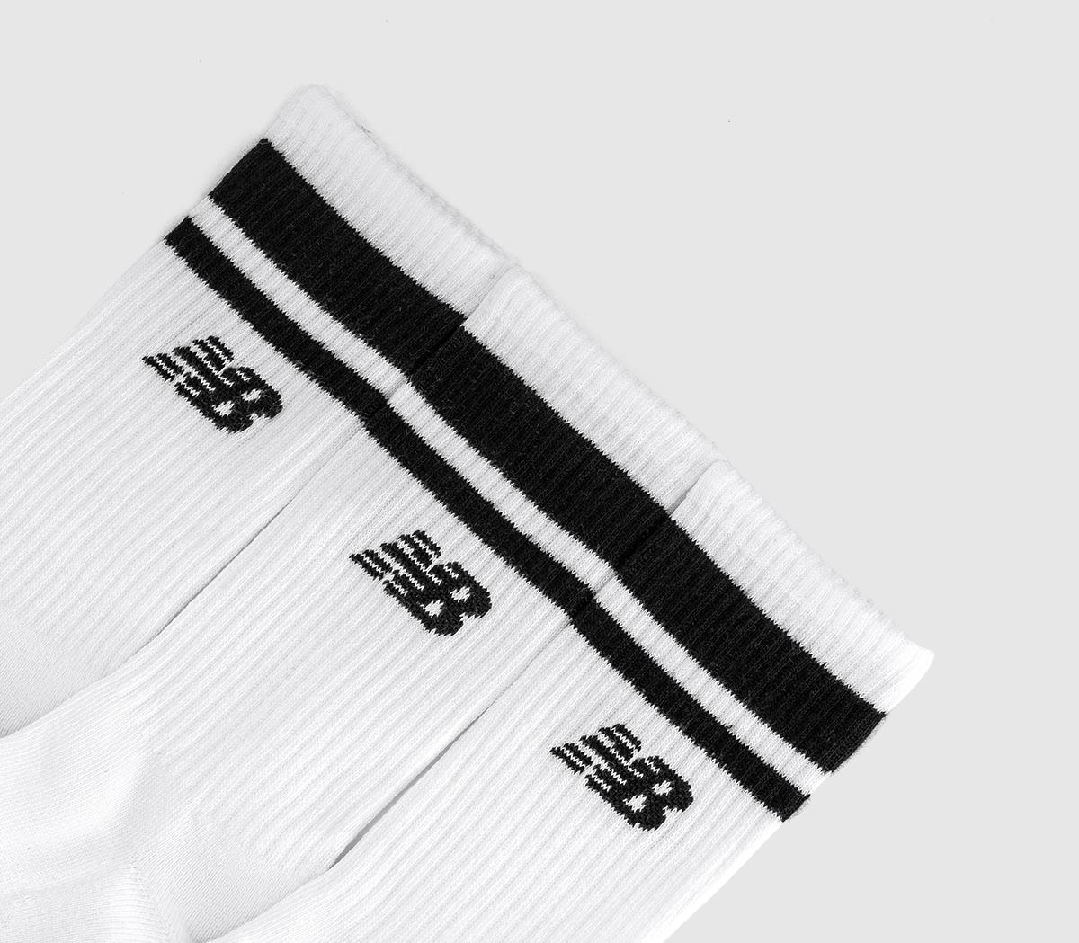 New Balance SocksNB Essentials Line Midcalf 3 Pairs SocksWhite Black Stripe