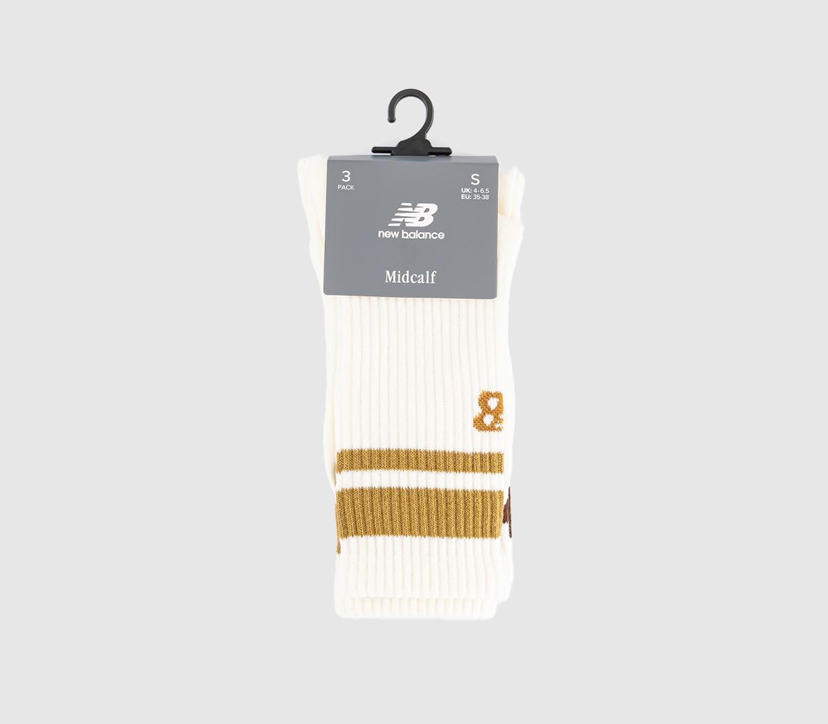 New Balance Socks Essentials Line Midcalf 3 Pairs Socks New Balance Socks Essentials Line Midcalf 3 Pairs Socks White Stripe