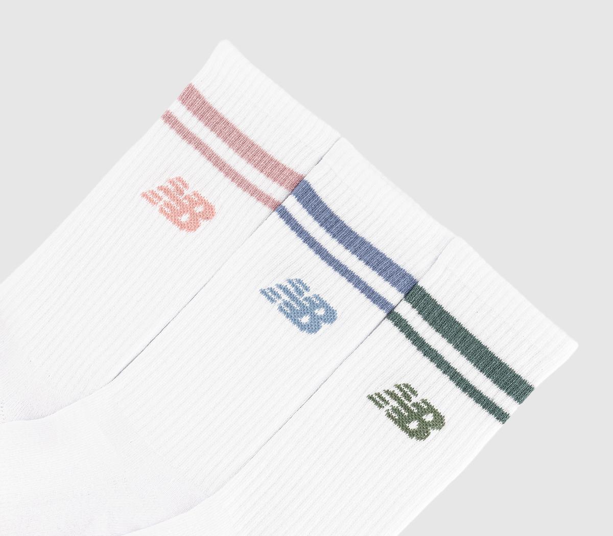 New Balance SocksNb Essentials Line Midcalf 3 PairsPink Sage Green Blue