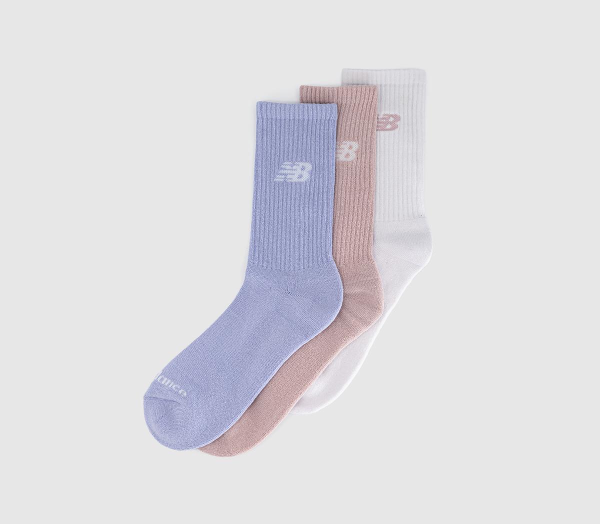 New Balance SocksNb Essentials Line Midcalf 3 Pairs SocksPurple Pink Stone