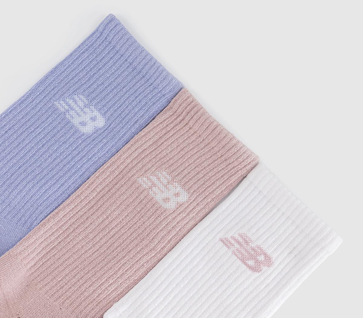 New Balance SocksNb Essentials Line Midcalf 3 Pairs SocksPurple Pink Stone