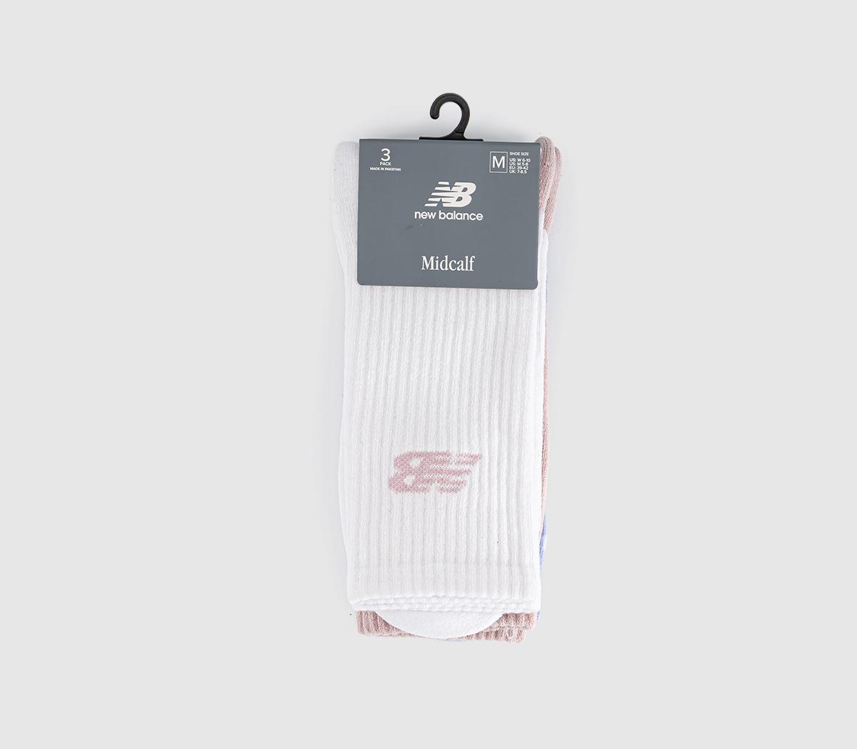 New Balance SocksNb Essentials Line Midcalf 3 Pairs SocksPurple Pink Stone